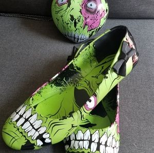 Iron Fist zombie flats with small  matching clutch